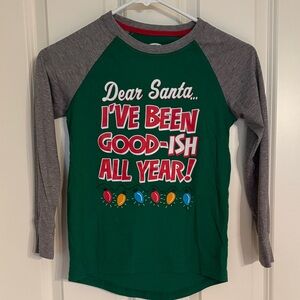 Holiday Time Green and Gray Kids Long Sleeve Tee